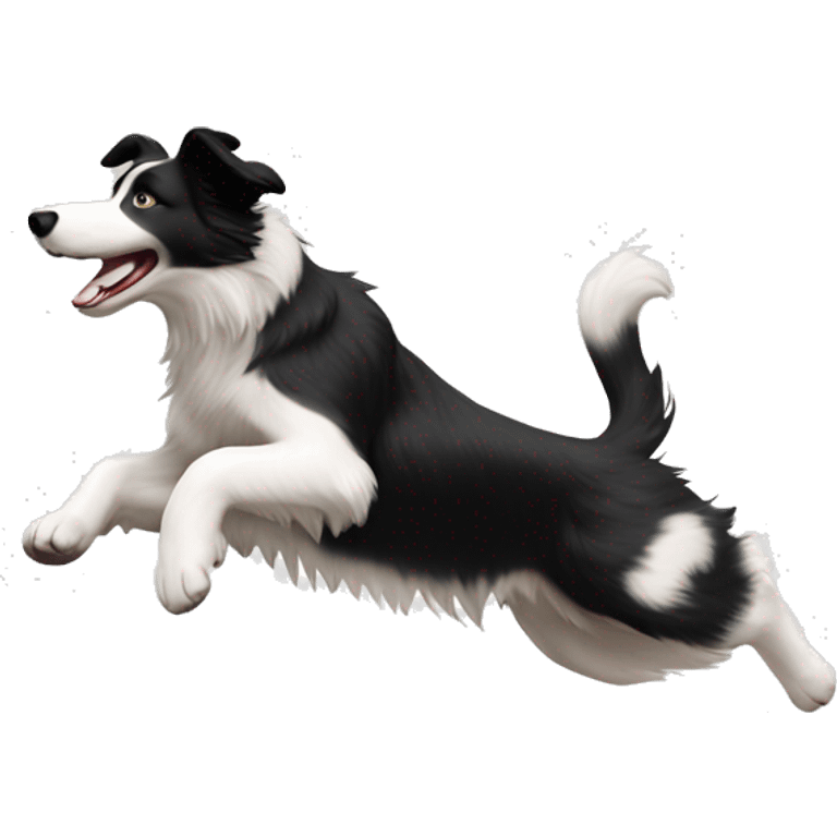 Border collie jumping over anvil emoji