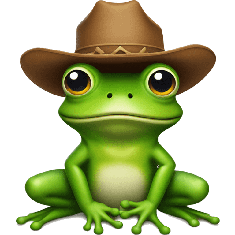 Frog wearing a cowboy hat emoji