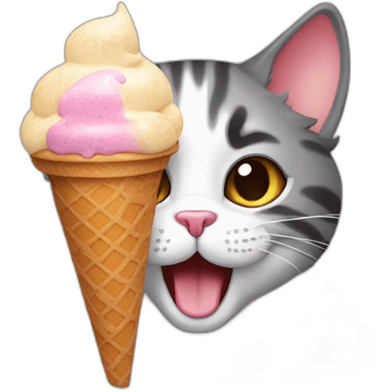 Cat with ice cream emoji