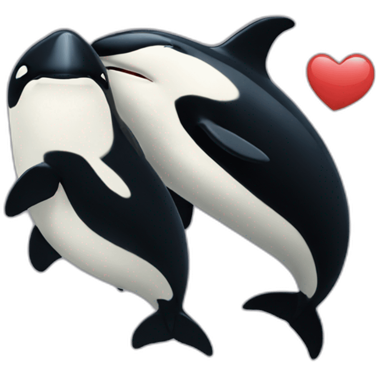 Orca giving a kiss emoji