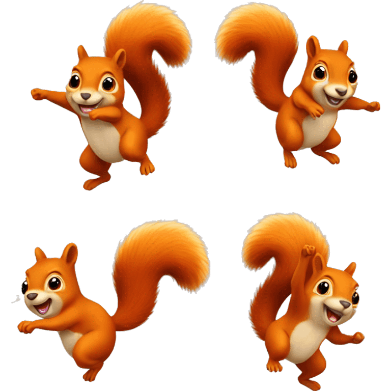 little jumping orange burnt squirrel emoji