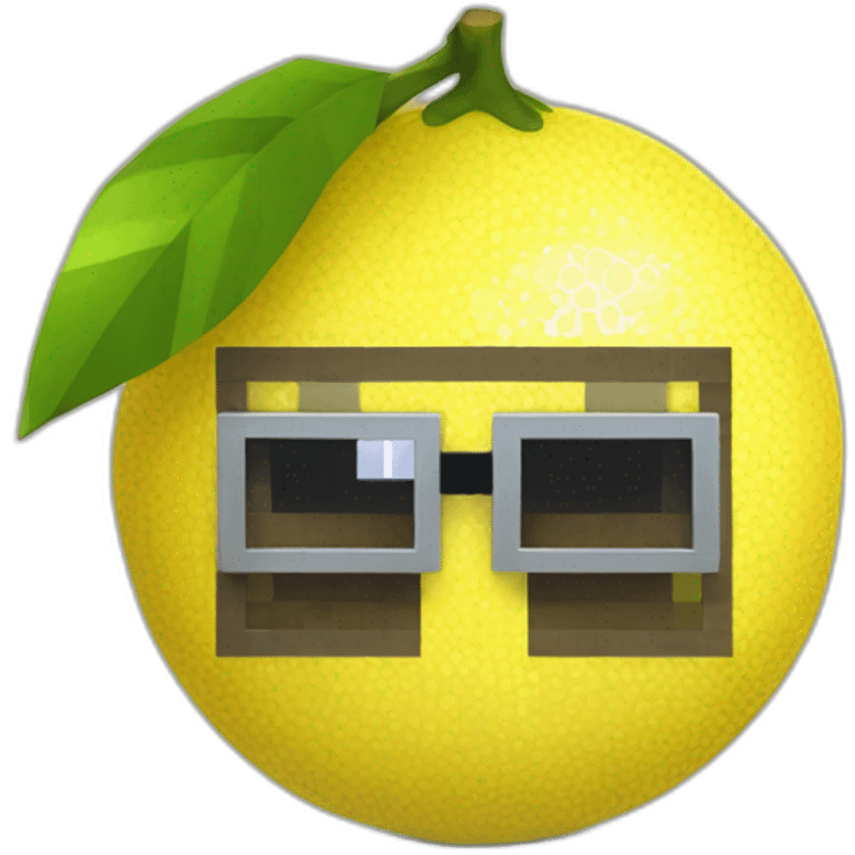 Citron minecraft qui porte des lunettes de soleil  emoji