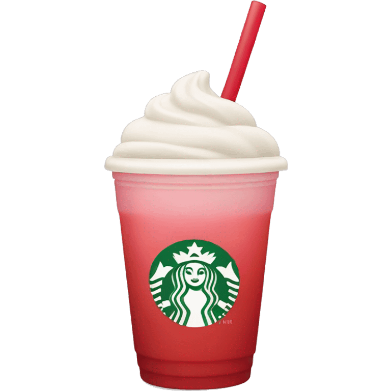 Starbucks strawberry drink with a flat id emoji