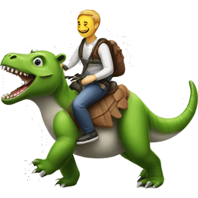 Animal panda riding on dinosaur emoji