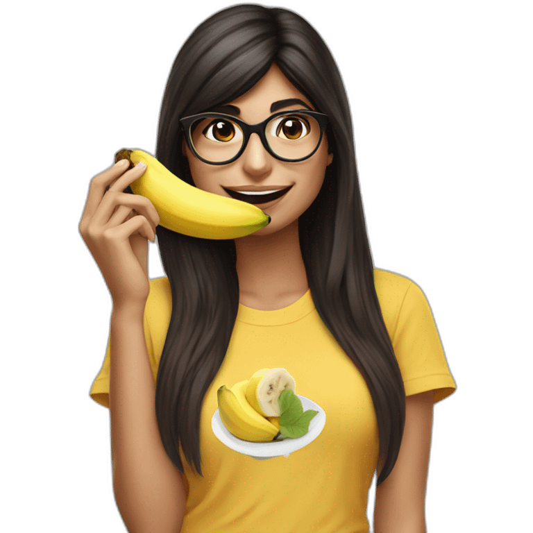 Mia khalifa eating a banana emoji