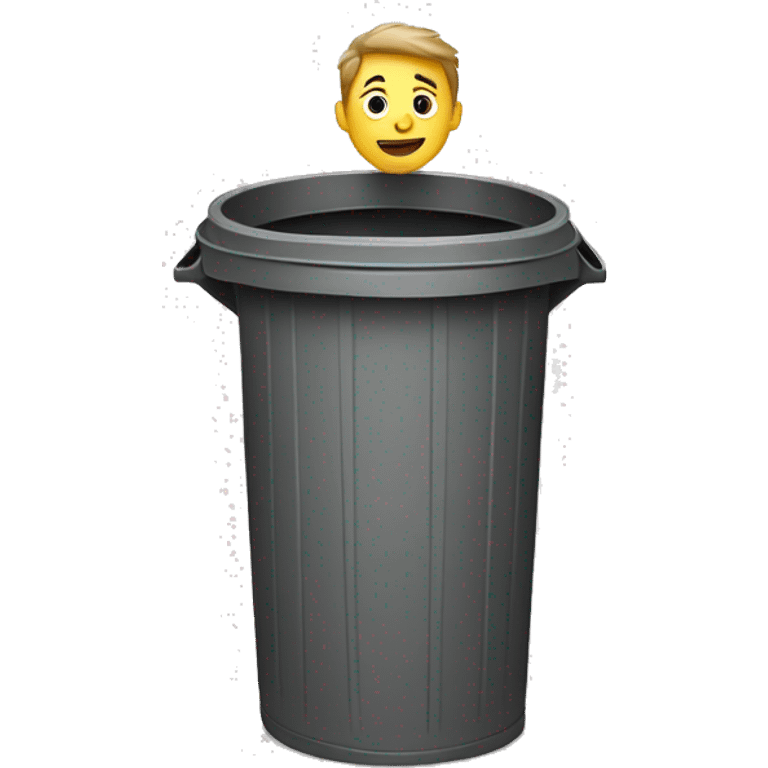 Man sitting in trash can poking his head out  emoji