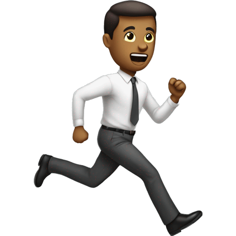 Late for work, running towards office emoji