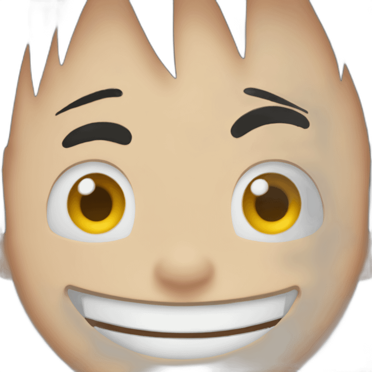 Luffy grand sourire avec les cheveux emoji