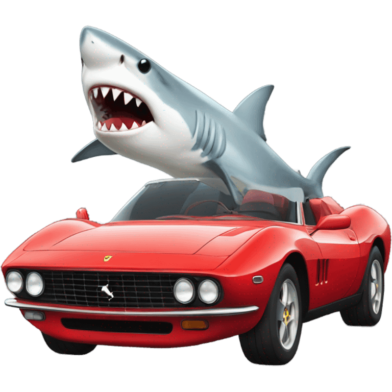 a shark in a ferrari emoji