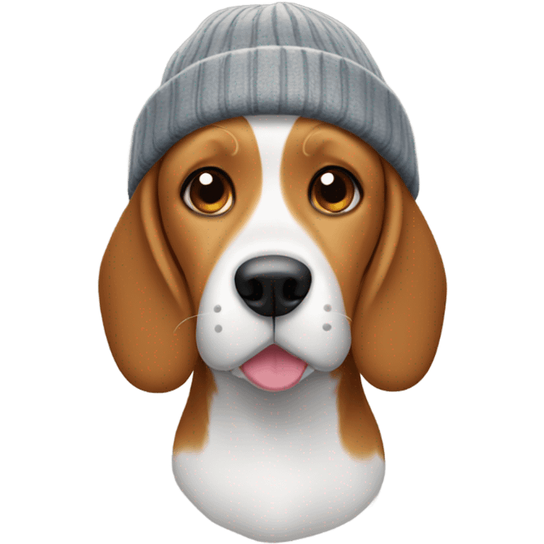 Beagle wearing a beanie emoji