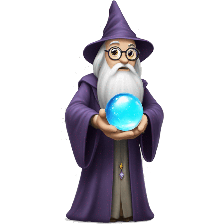 Dumbledore holds a crystal ball in his hand emoji