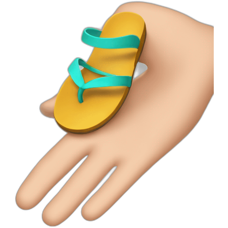 hand holding sandal emoji