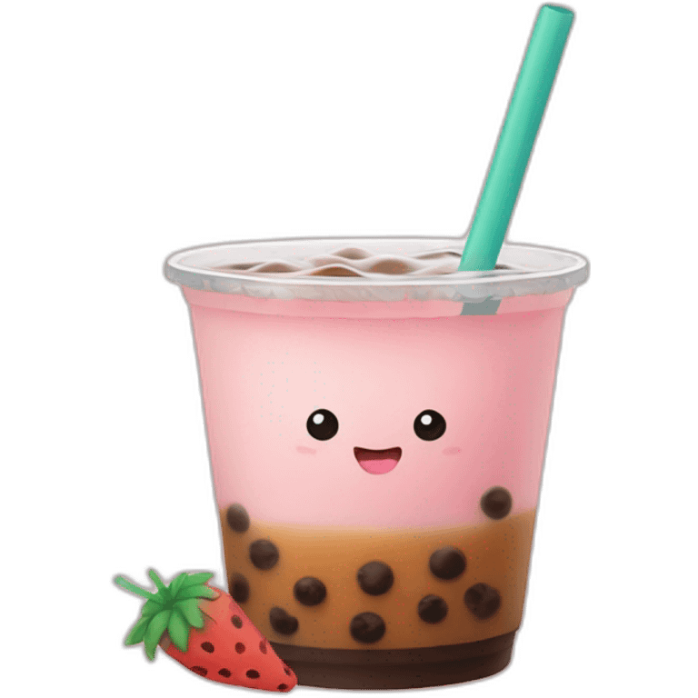 Chat qui boit un bubble tea emoji