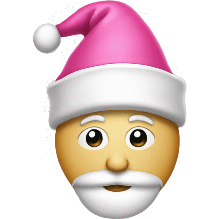 pink santa hat, with no face emoji