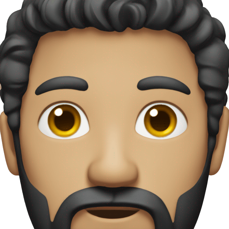 Man black hair beard judging emoji