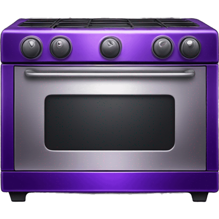 Realistic Metallic dark purple oven isolated.  emoji