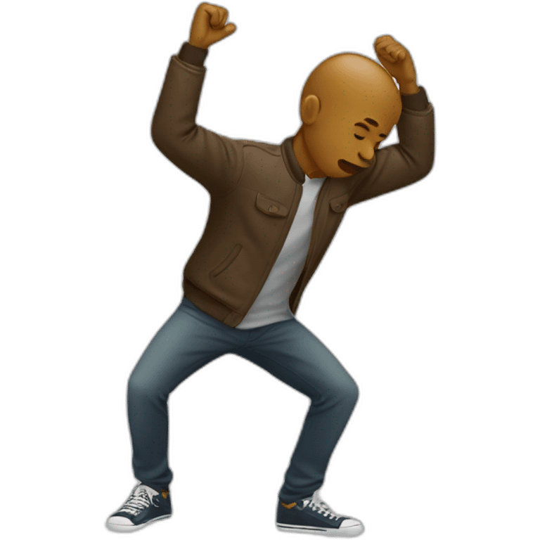 A man who’s doing a dab emoji