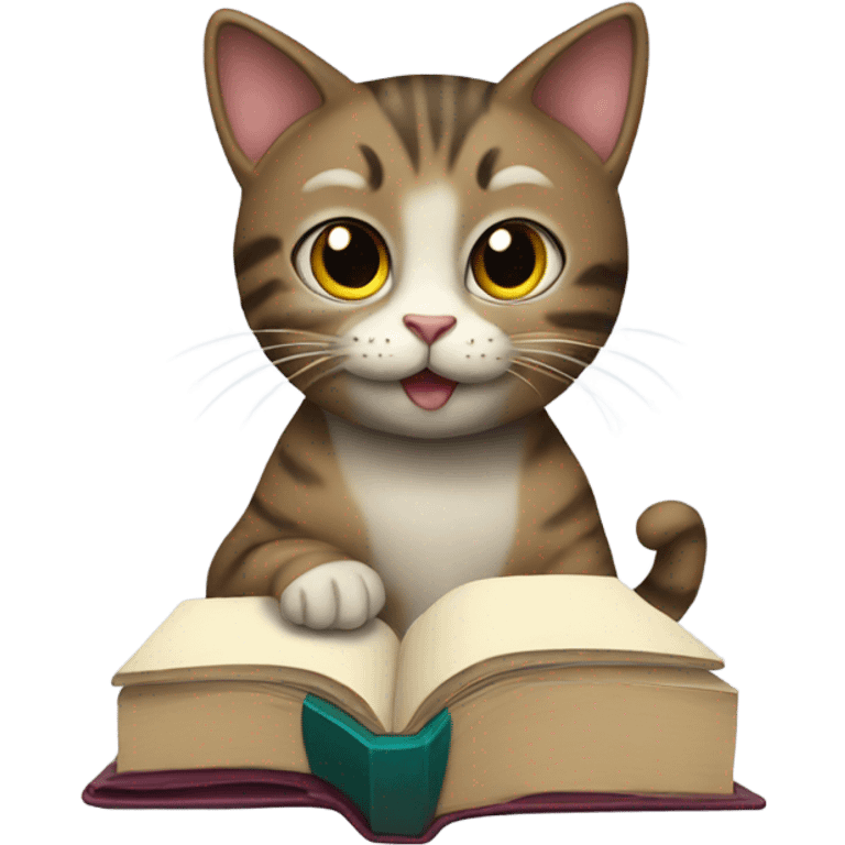 Cat with a book  emoji