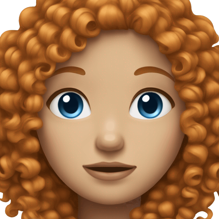 girl with ginger curly hair and blue eyes emoji