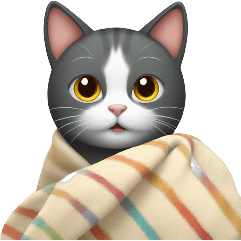 Cat with blanket  emoji