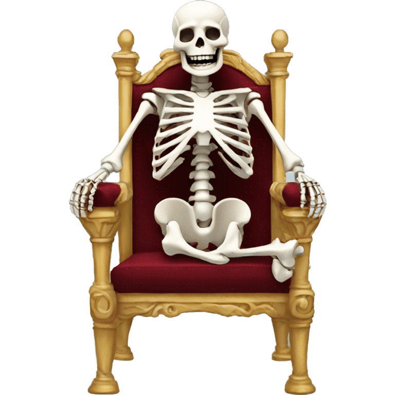 A laughing skeleton on a throne emoji