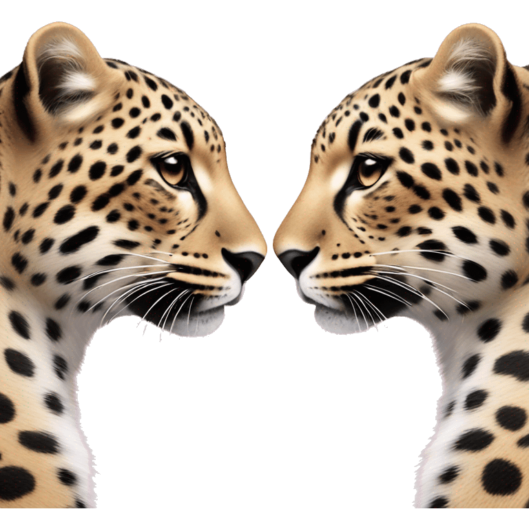 two leopards love each other pink heart emoji