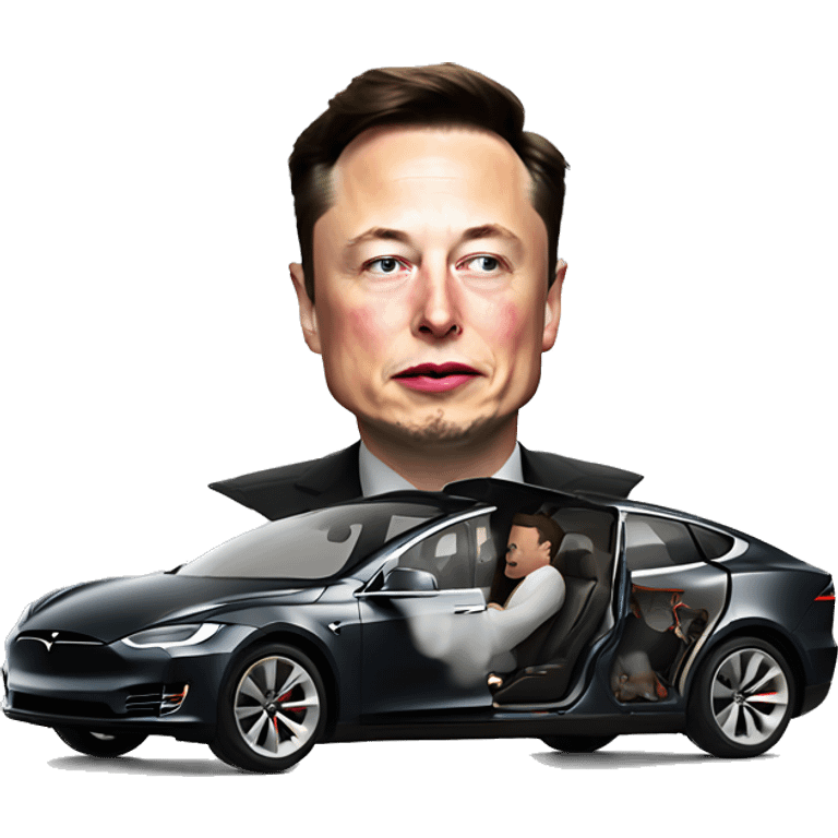 elon musk crashed tesla emoji