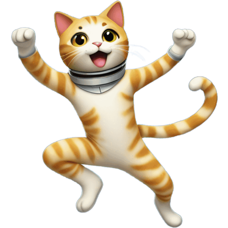 Cat dancing in space emoji