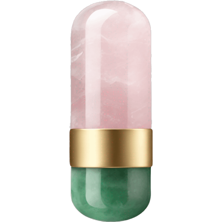 rose quartz or jade roller with soft metallic accents emoji