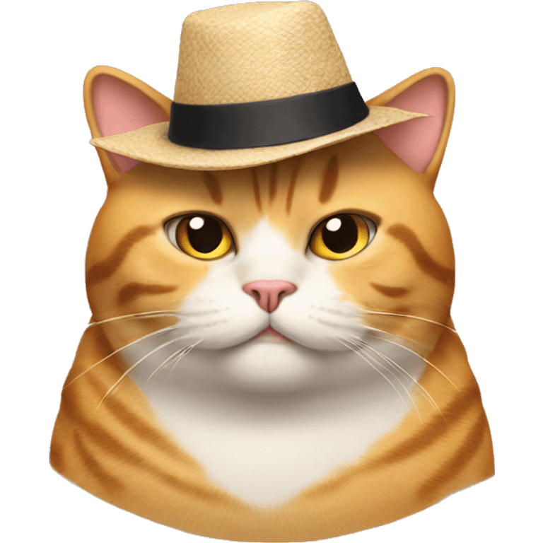 Fat cat with hat on emoji