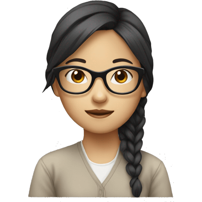 Asian girl with glasses  emoji