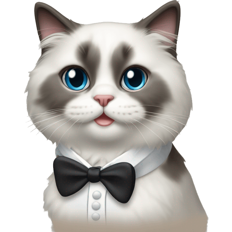 Ragdoll cat wearing tuxedo  emoji