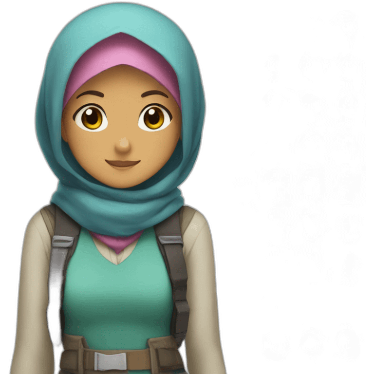 hijabi pokemon trainer portrait emoji