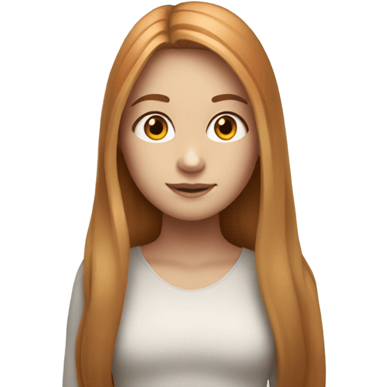 A girl has white skin, orange and long hair.   emoji