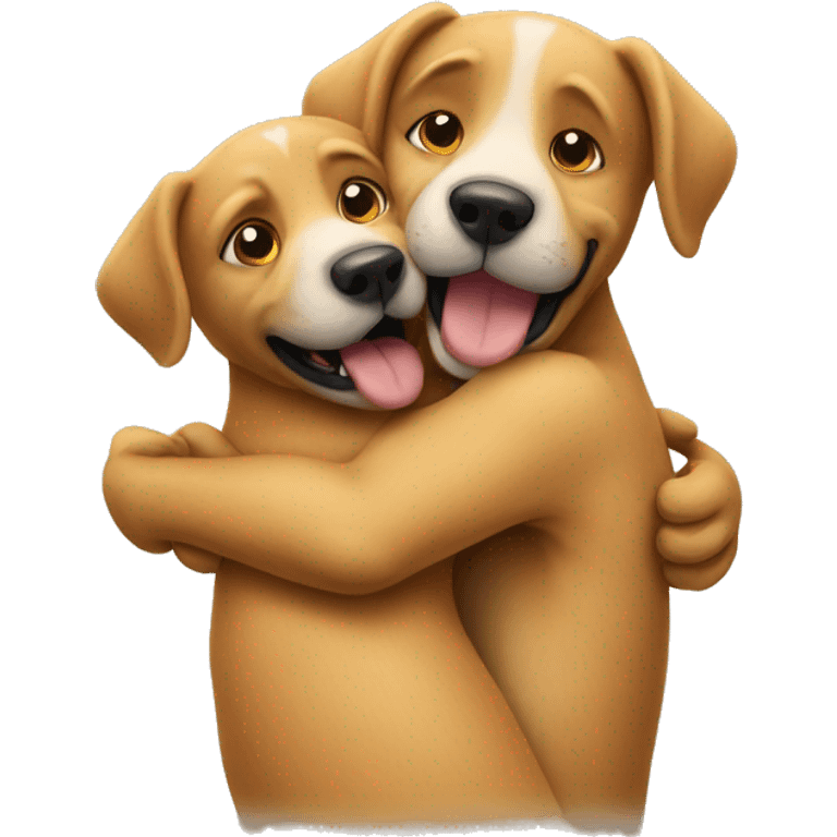 two dogs hug emoji