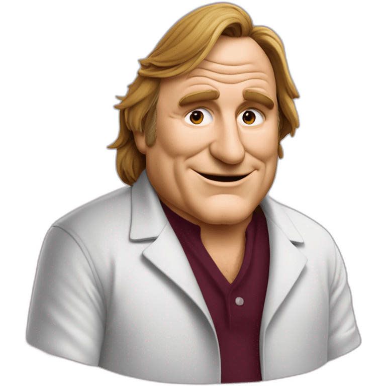 Gérard Depardieu buvant du vin rouge emoji