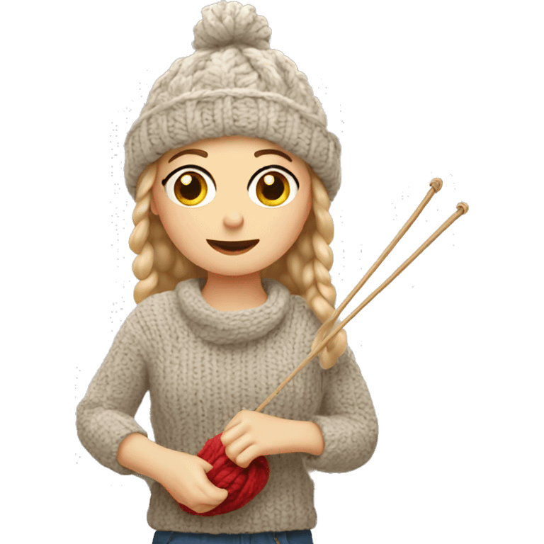 Knitting aesthetic emoji