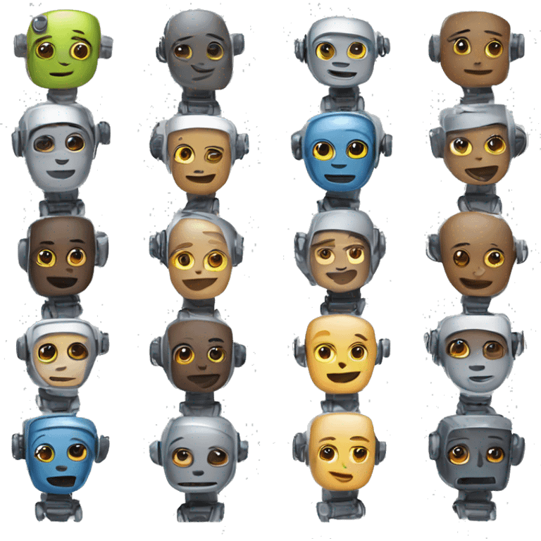 A group of 10+ robots emoji