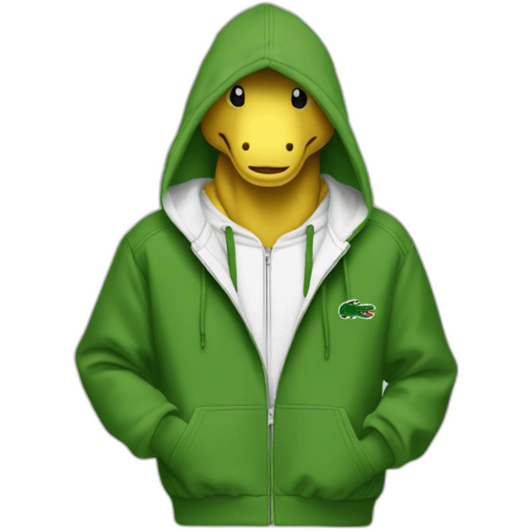 Lacoste tênis friends with white lacoste hoodie emoji