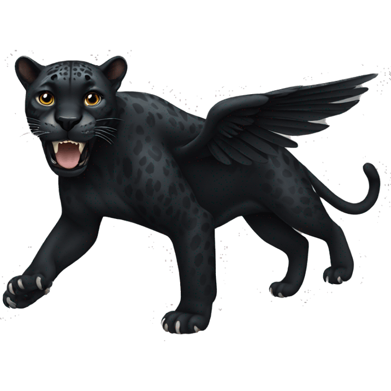 winged black jaguar emoji