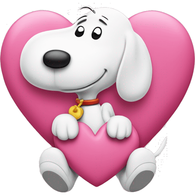 Pink heart with snoopy  emoji