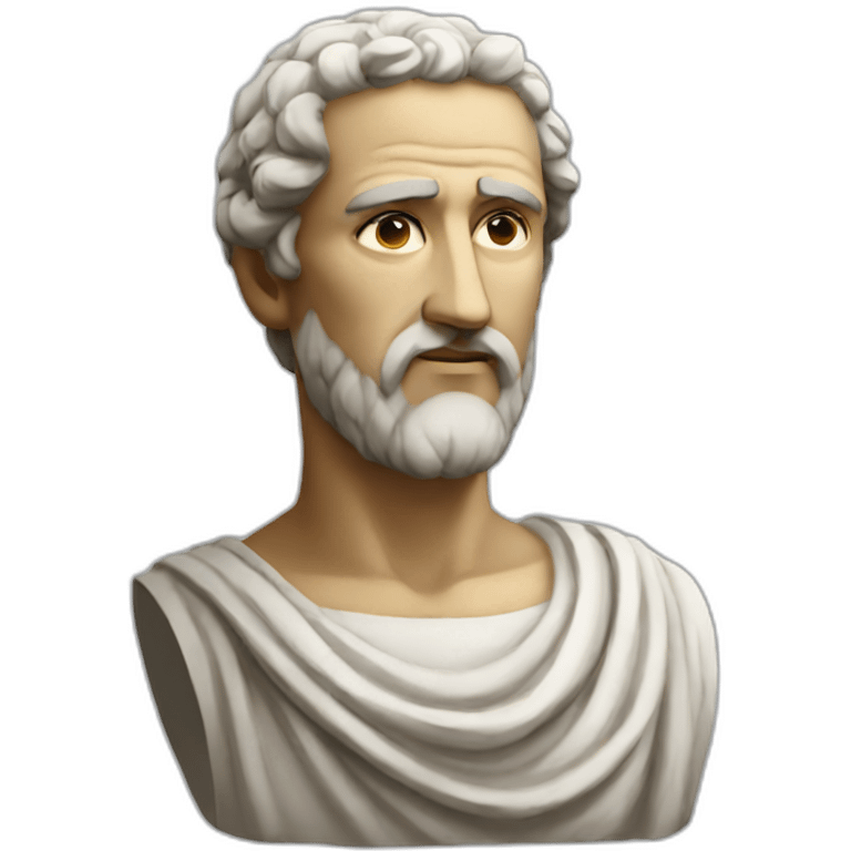 Stoic statue man without shoulders and neck emoji