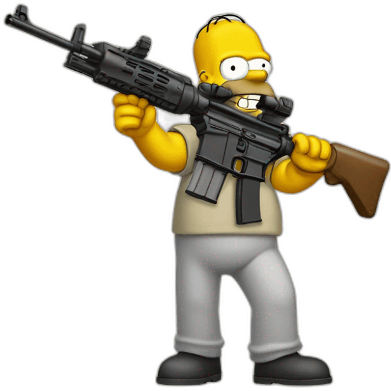 Homer Simpson tirant au fusil emoji