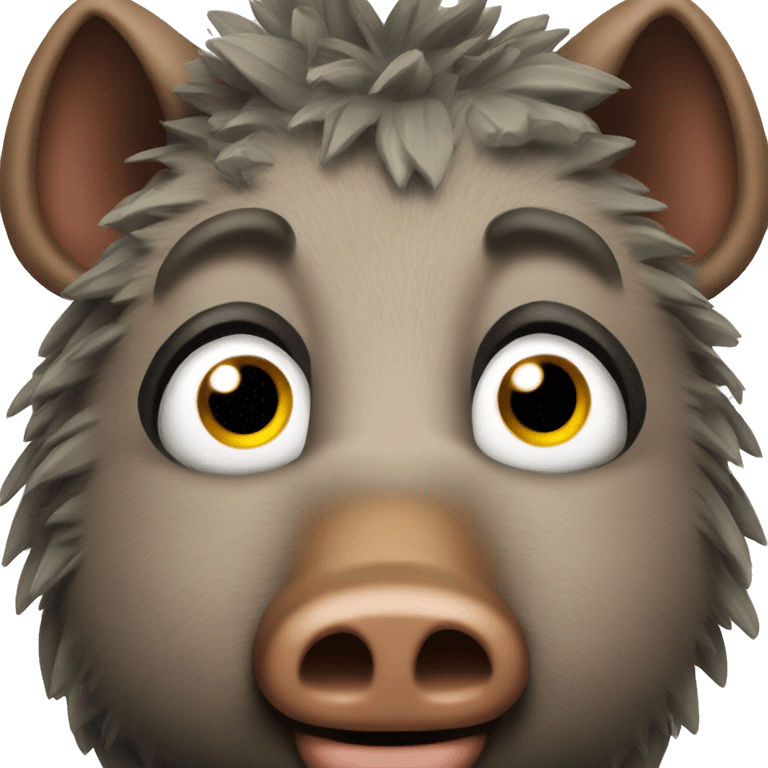 Wild boar wearing Apple watch emoji