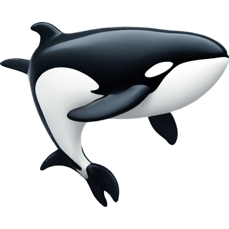 Happy orca with a top cap emoji