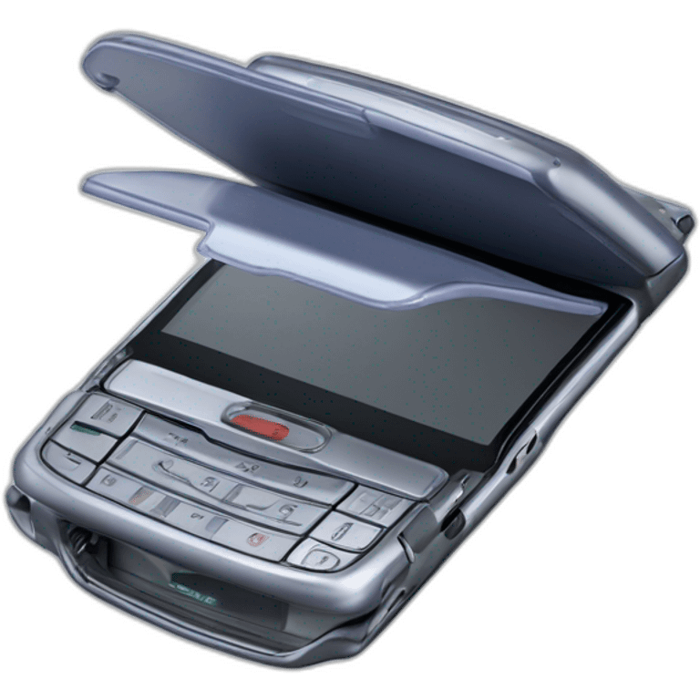 Fold out Motorola Razr V3 mobile device with the iconic clamshell design emoji