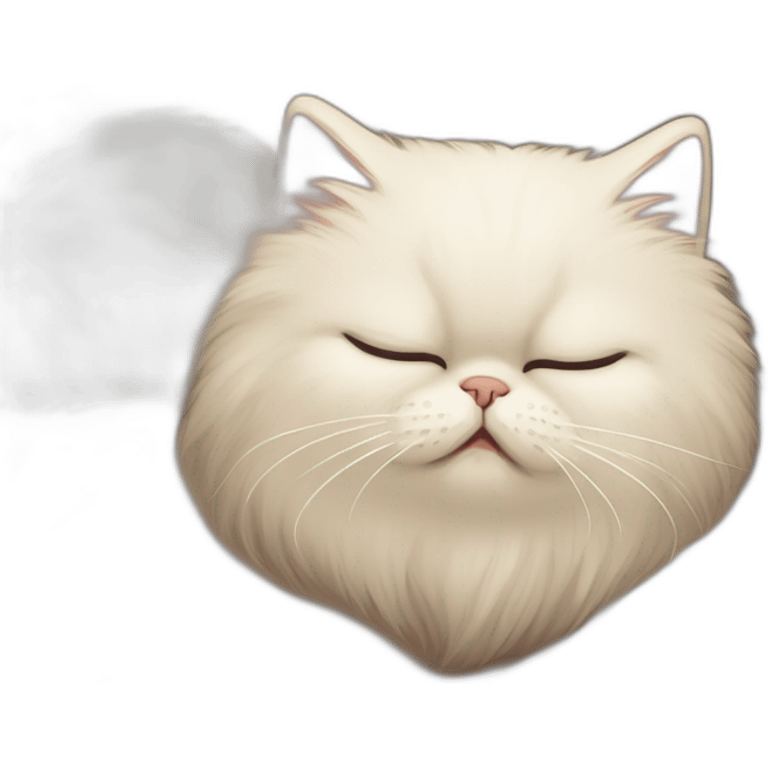 cute persian cat sleeping emoji