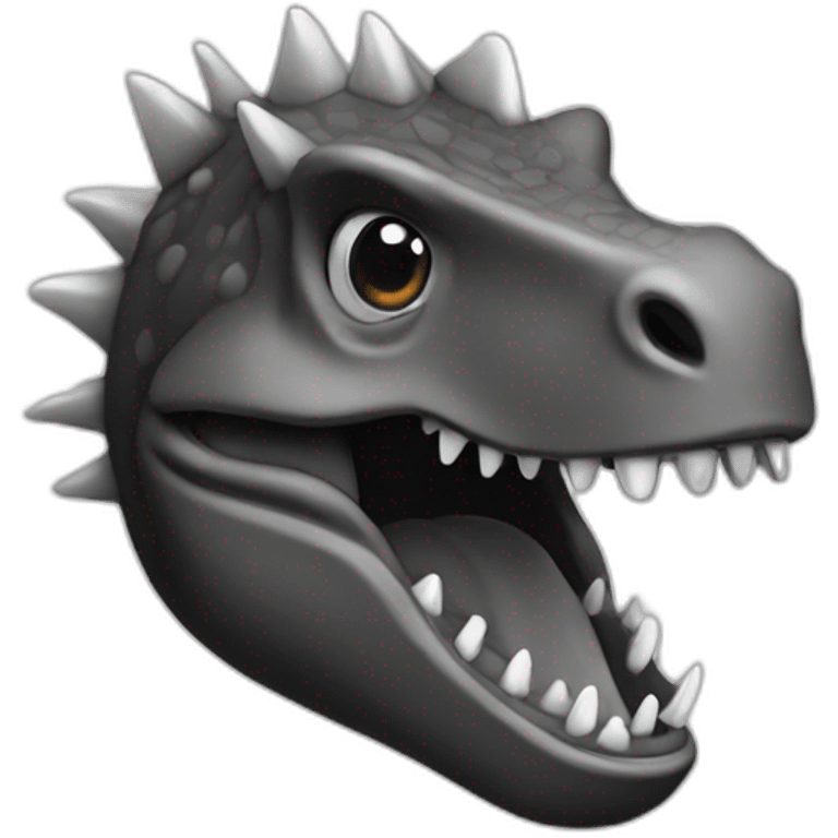 Black and white dino emoji