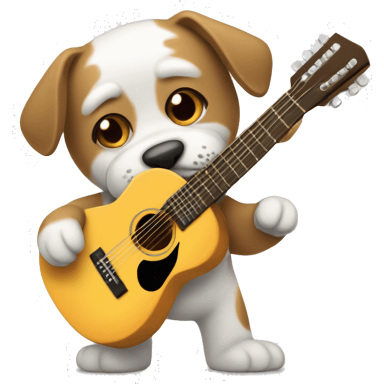 perro tocando la guitarra emoji