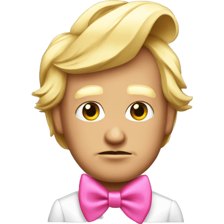 Donald trump with a pink ribbon bow on his head emoji